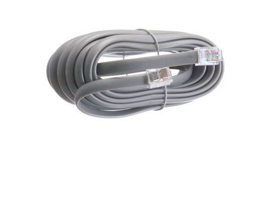 4 Pin Telephone Line Cord 14 Foot Silver