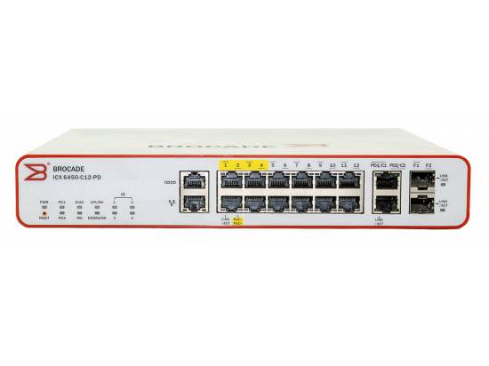 Brocade ICX6450-C12-PD 12-Port Gigabit Ethernet Switch - Refurbished