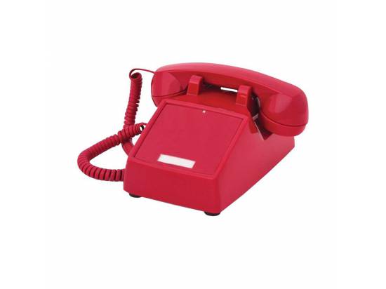 Cortelco 2500 No Dial Red Desk Phone