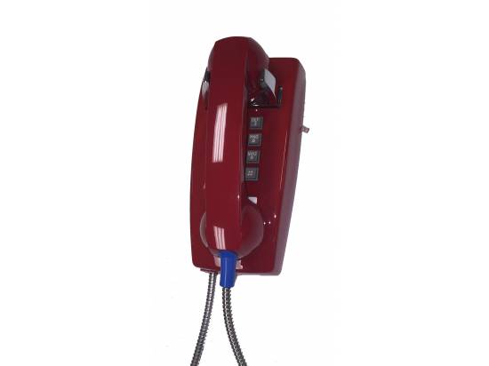 Cortelco 2554 Red Armored Wall Phone w/ Metal Cradle - New