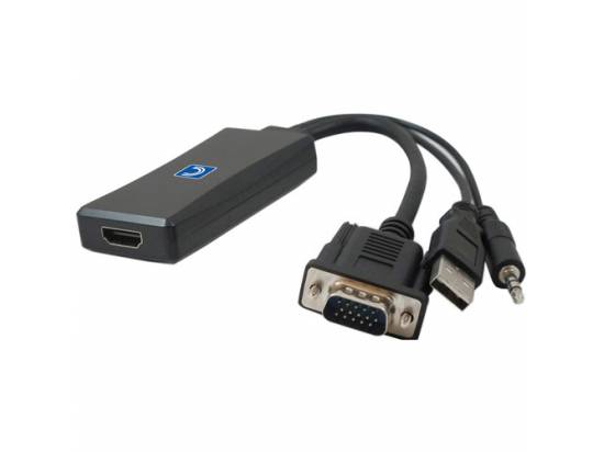 Generic 1080p VGA to HDMI Converter Cable with USB Audio Support - 10ft