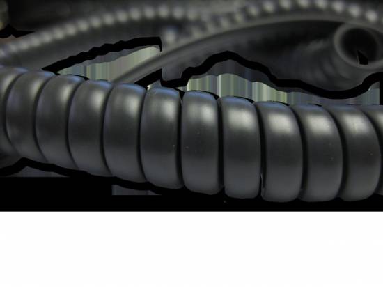 Generic (C10-G) Flat Curly Handset Cord - Gray - 9ft