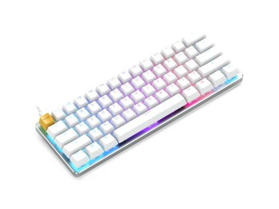 Glorious GMMK Compact 60% Wired RGB Pre-Built Mechanical Gaming Keyboard - White Ice - Refurbished