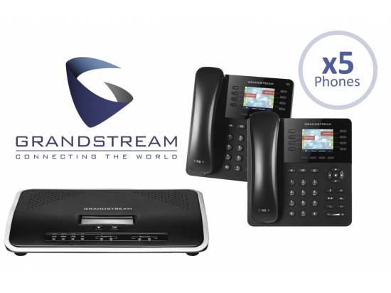 Grandstream UCM6204 IP PBX 4-Line Office System Package w/5 Phones