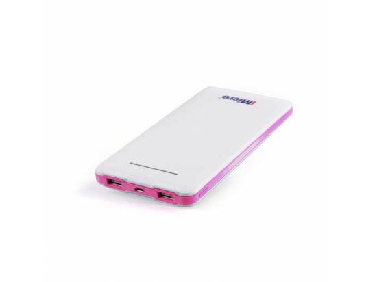 iMicro PB-IM8000R 8000mAh Lithium Polymer Battery Power Bank w/ Flashlight - Pink