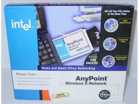 Intel AnyPoint Wireless II PCMCIA AP311 Card NEW