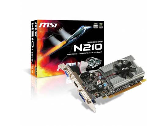 MSI NVIDIA GeForce 210 1GB GDDR3 VGA/DVI/HDMI Low Profile PCI-Express Video Card