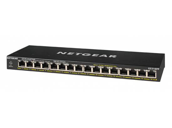 Netgear GS316PP 16-Port Gigabit Ethernet POE+ Unmanaged Switch