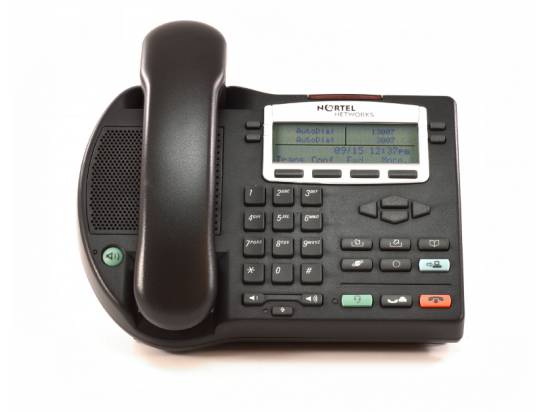 Nortel Networks i2002 Charcoal PoE IP LCD Display Phone with Silver Bezel (NTDU91) - Icon Buttons
