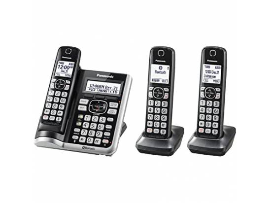 Panasonic Link2Cell DECT 6.0 Cordless Telephone With Answering Machine And Dual Keypad, 3 Handsets