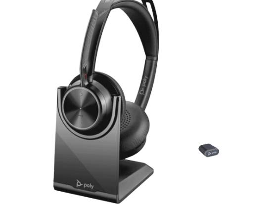 Poly Voyager Focus 2 USB-C-C Headset + USB-C/A Adapter + Charging Stand