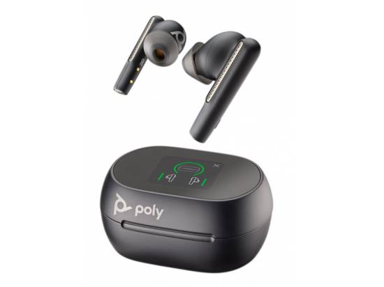 Poly Voyager Free 60+ UC Carbon Black Wireless Earbuds w/ Touchscreen Charging Case - USB-C