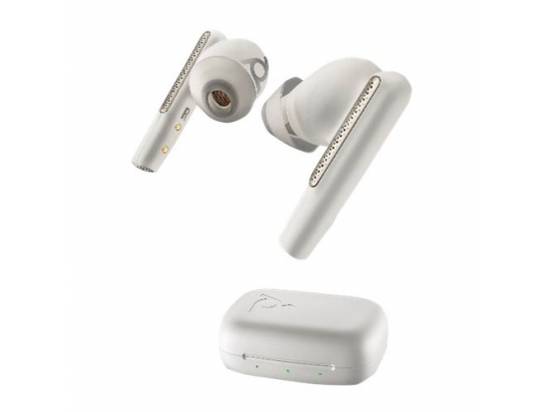 Poly Voyager Free 60 UC White Sand Wireless Earbuds w/ Charging Case - USB-A