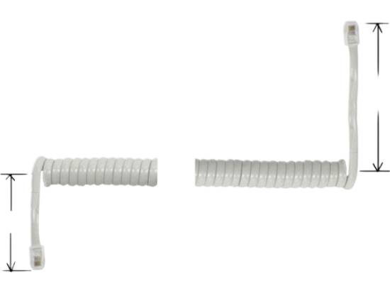 Telephone Handset Cord 12 Foot - Light Grey Curly Cord