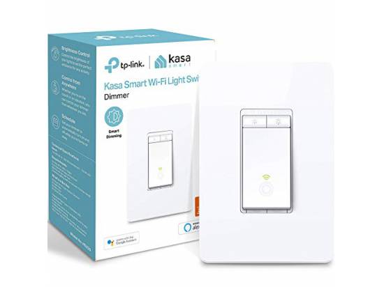 TP LINK Kasa Smart HS220 Wi-Fi Light Switch Dimmer - White (Alexa Supported)