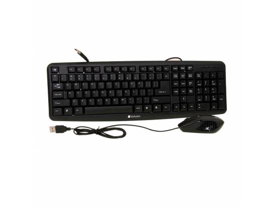 Verbatim Corporation Slimline Corded USB Keyboard and Mouse