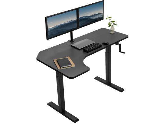 VIVO 58" x 35" Corner Manual Height Adjustable Desk