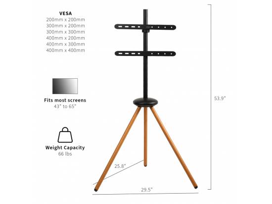 VIVO Dark Walnut Foldable Easel Studio TV Stand