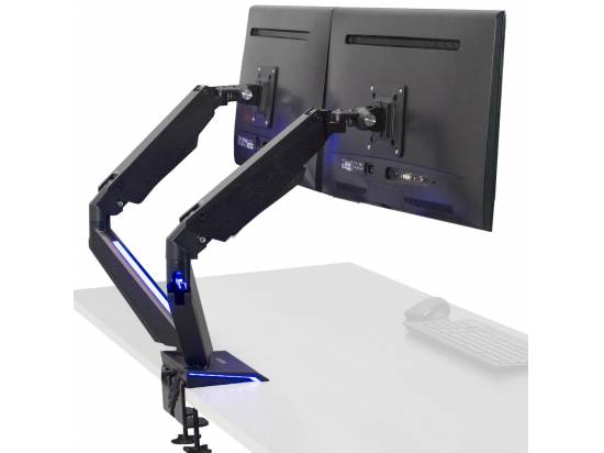 VIVO Dual Blue LED Pneumatic Monitor Arm