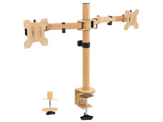 VIVO Dual Monitor Desk Mount Adjustable Stand - Light Wood
