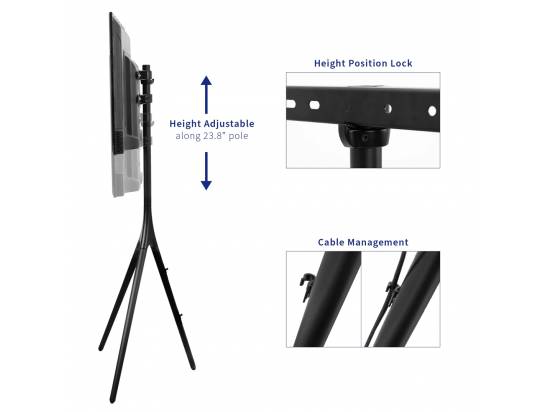 VIVO Easel Stand for 45" to 65" TVs - Black