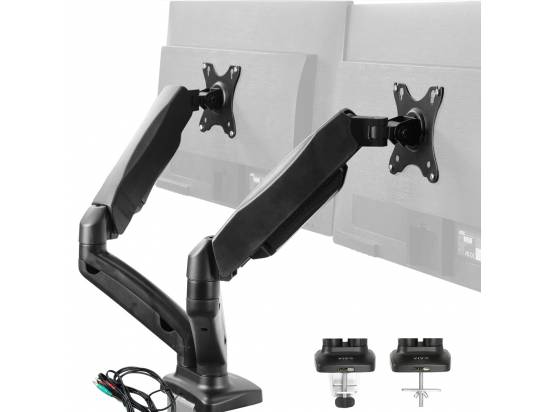 VIVO Pneumatic Arm Dual Monitor Desk Mount with USB