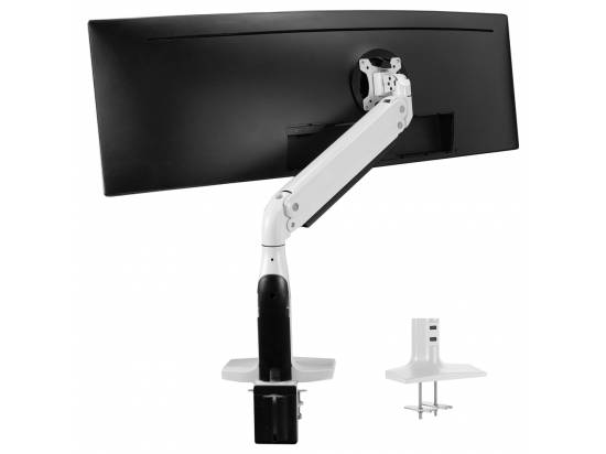 VIVO Pneumatic Arm Single Ultrawide Monitor Desk Mount - White