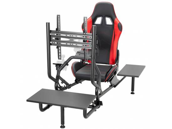 VIVO Racing Simulator Cockpit with TV Mount & Shelf Kit
