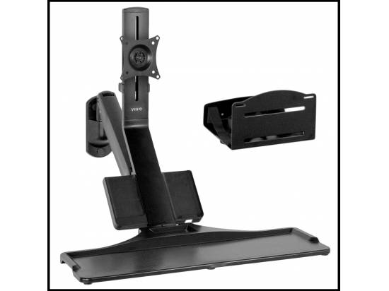 VIVO Single Monitor Sit to Stand Wall Mount Workstation