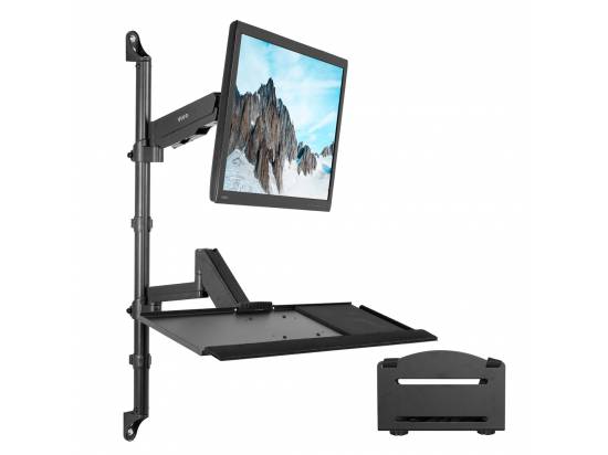 VIVO Single Monitor Sit to Stand Wall Mount Workstation