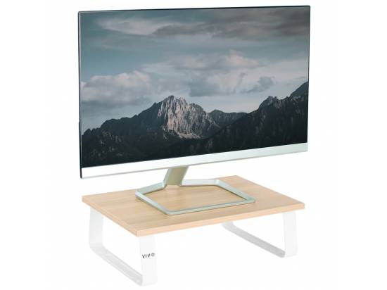 VIVO Tabletop Monitor Riser - Light Wood